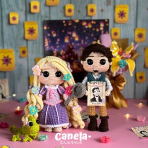 rapunzel y pascal patrón digital 2 en 1