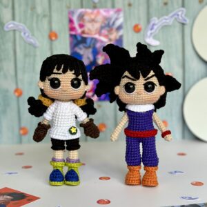 gohan y videl patrón digital 2 en 1