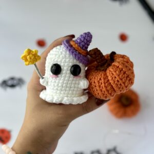 fantasmita y calabaza patrón digital